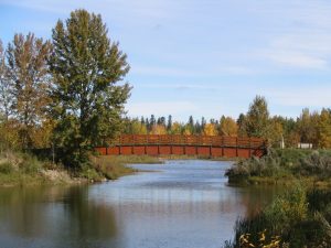 McKenzie Trails walking bridge over the Red Deer River in Red Deer, Alberta